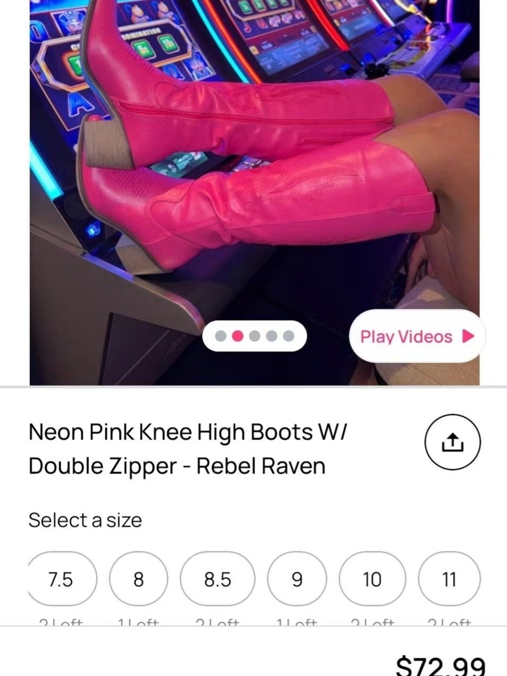 Pierre Dumas Neon Pink Over-the-Knee Boots